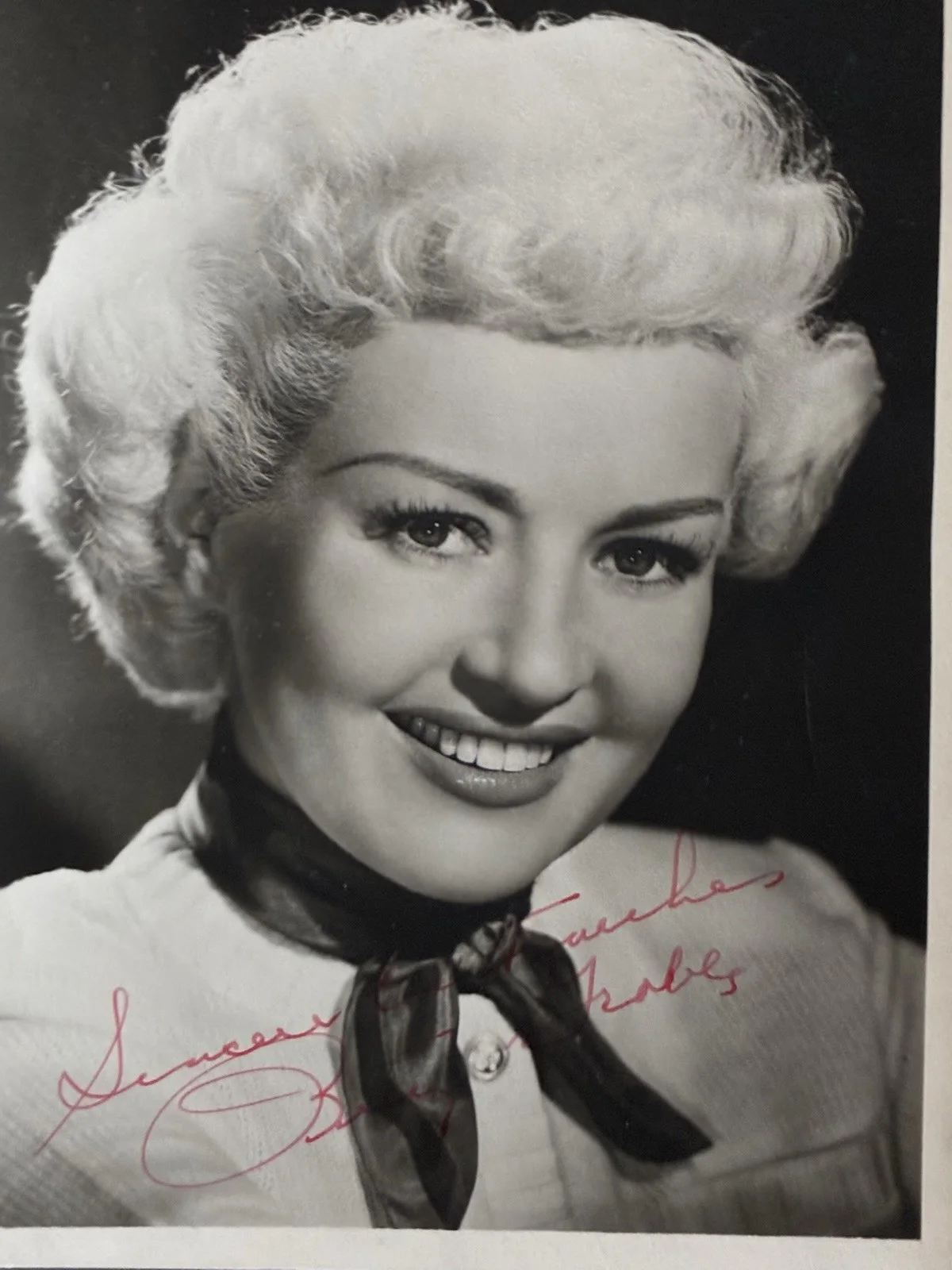 Betty Grable — BETTY GRABLE Vintage Signed Photo Actress Autographed 5x7” Portrait RARE