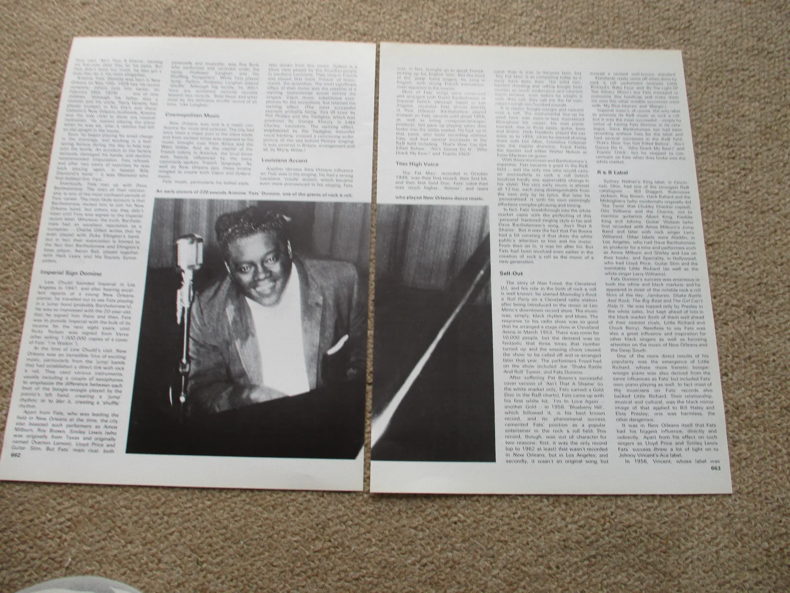 Fats Domino - 4 page magazine article with colour and B/W pics, image 2
