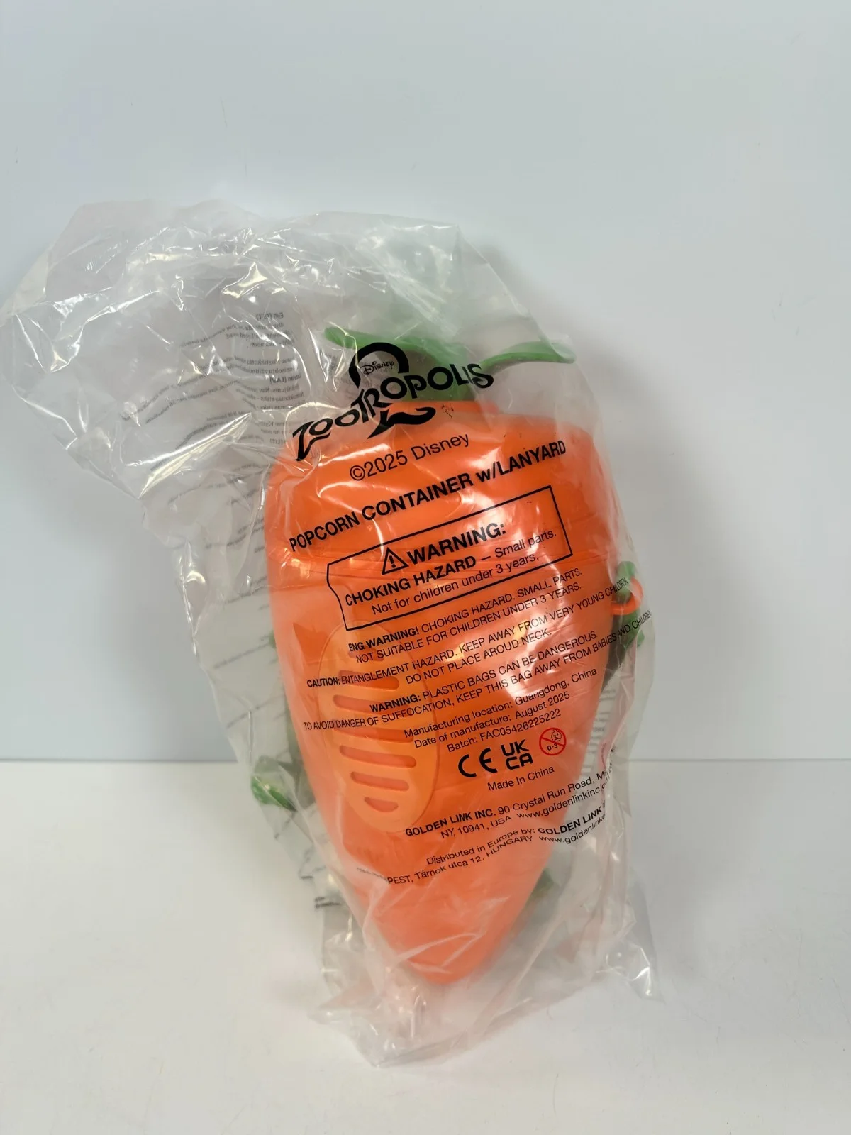Zootropolis Zootopia 2 Carrot Popcorn Bucket + Lanyard NEW, изображение 2