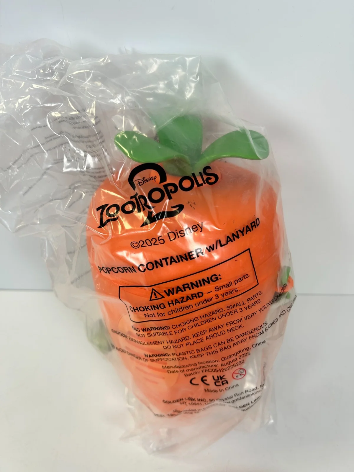 Zootropolis Zootopia 2 Carrot Popcorn Bucket + Lanyard NEW, изображение 3