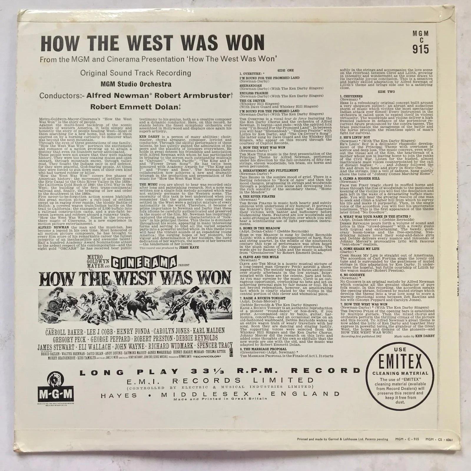 How the West Was Won Soundtrack Vinyl LP + Movie Cinema Programme Book, image 2