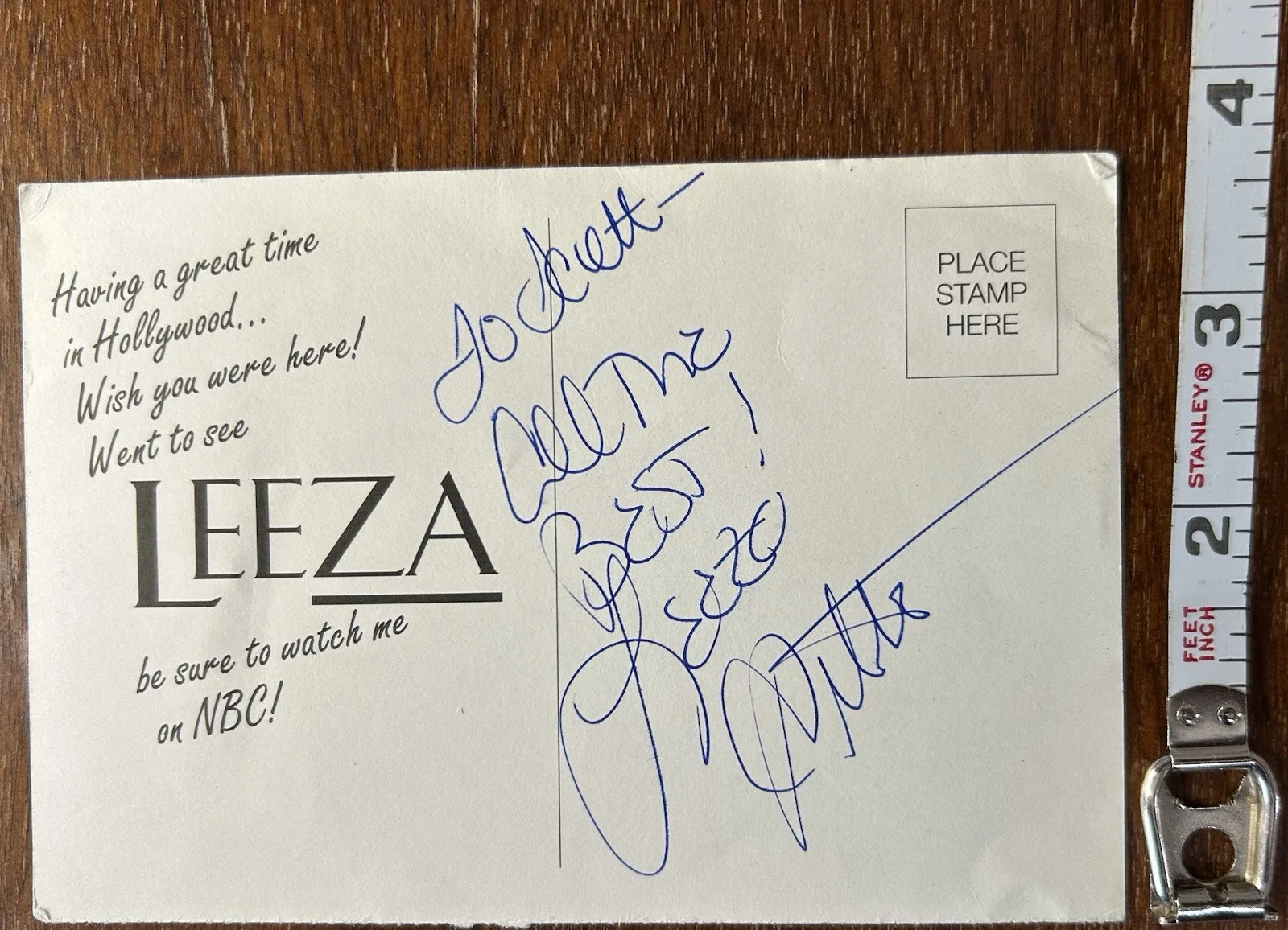 Leeza Gibbons — Leeza Gibbons Autograph Postcard, image 2