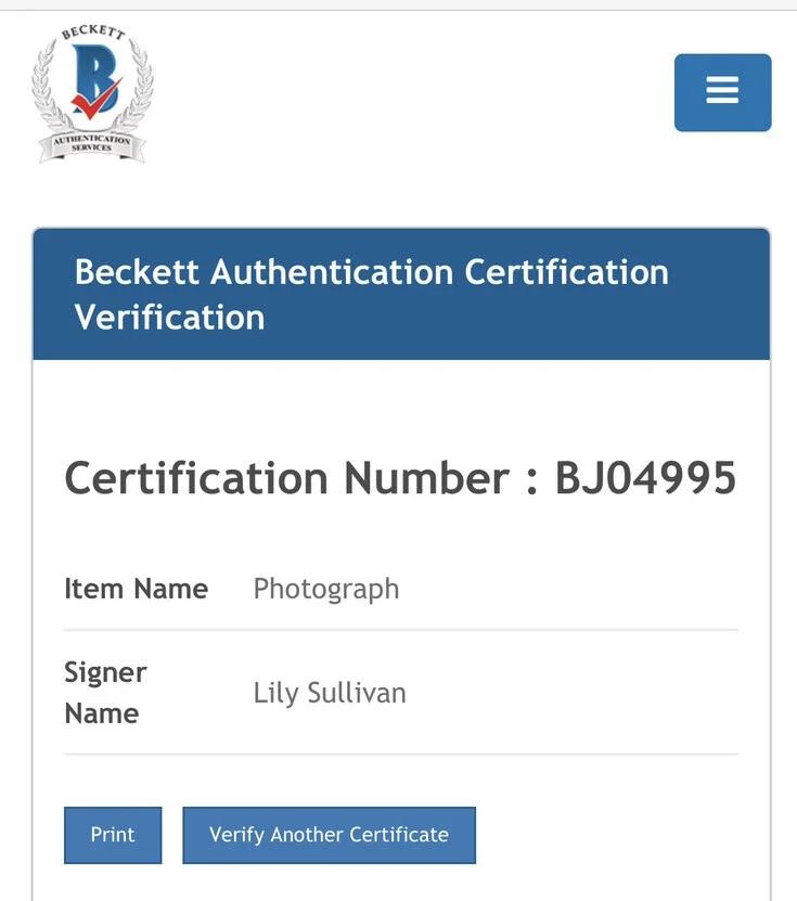 Lily Sullivan — LILY SULLIVAN SIGNED 8x10 EVIL DEAD RISES BECKETT COA BJ04995, image 3