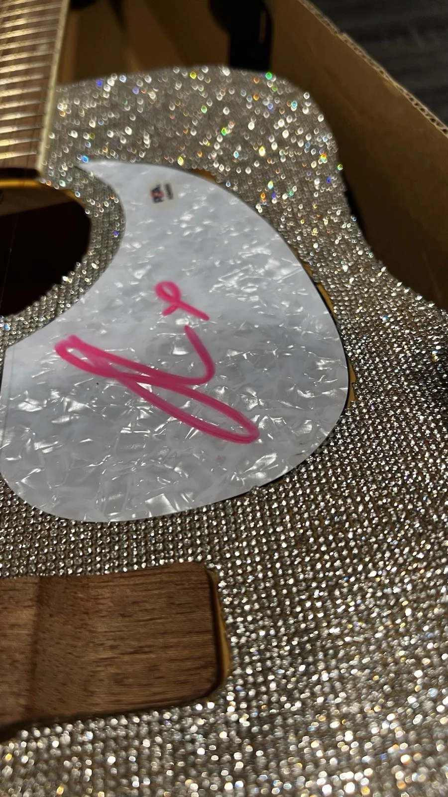 Sabrina Carpenter Signed Autograph Full Size Rhinestone Acoustic Guitar PSA /DNA, image 4