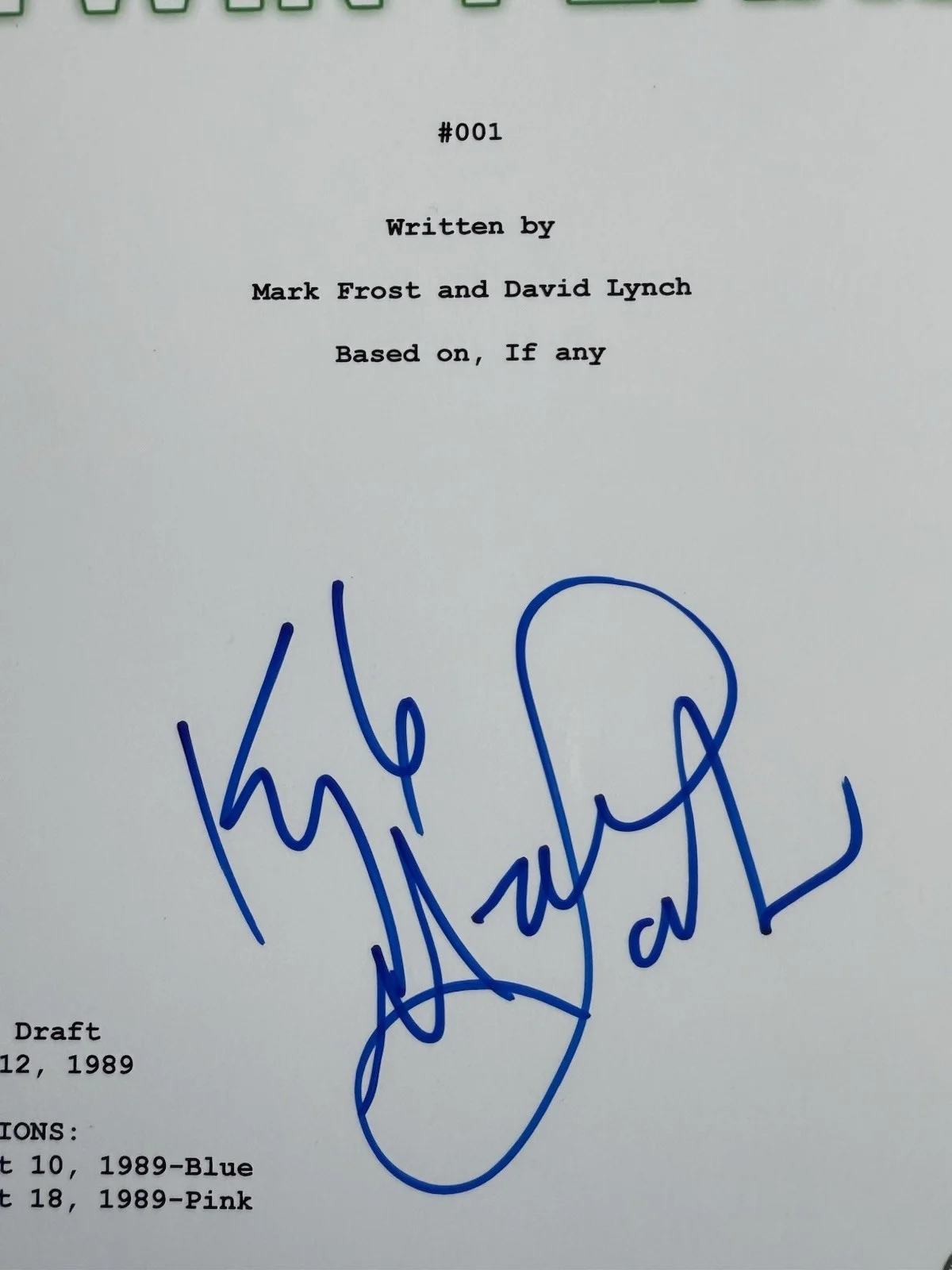 Kyle MacLachlan — KYLE MACLACHLAN SIGNED AUTOGRAPHED TWIN PEAKS 8.5X11 SCRIPT COVER BECKETT COA-A, image 2
