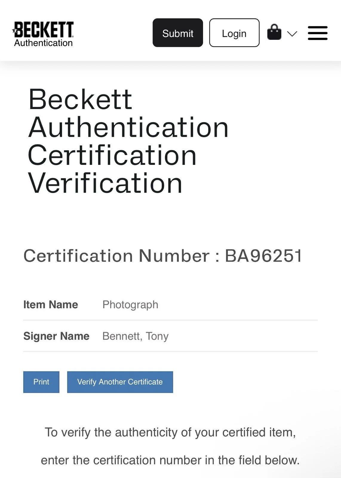 TONY BENNETT SIGNED AUTOGRAPHED 8X10 PHOTO BECKETT CERTIFIED MUSIC RARE, изображение 2
