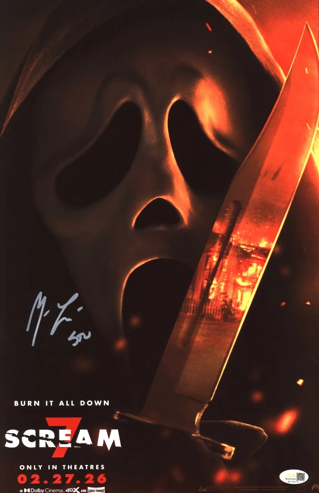 Matthew Lillard — Matthew Lillard Signed 11x17 Photo Scream 7 Ghostface Autograph JSA COA