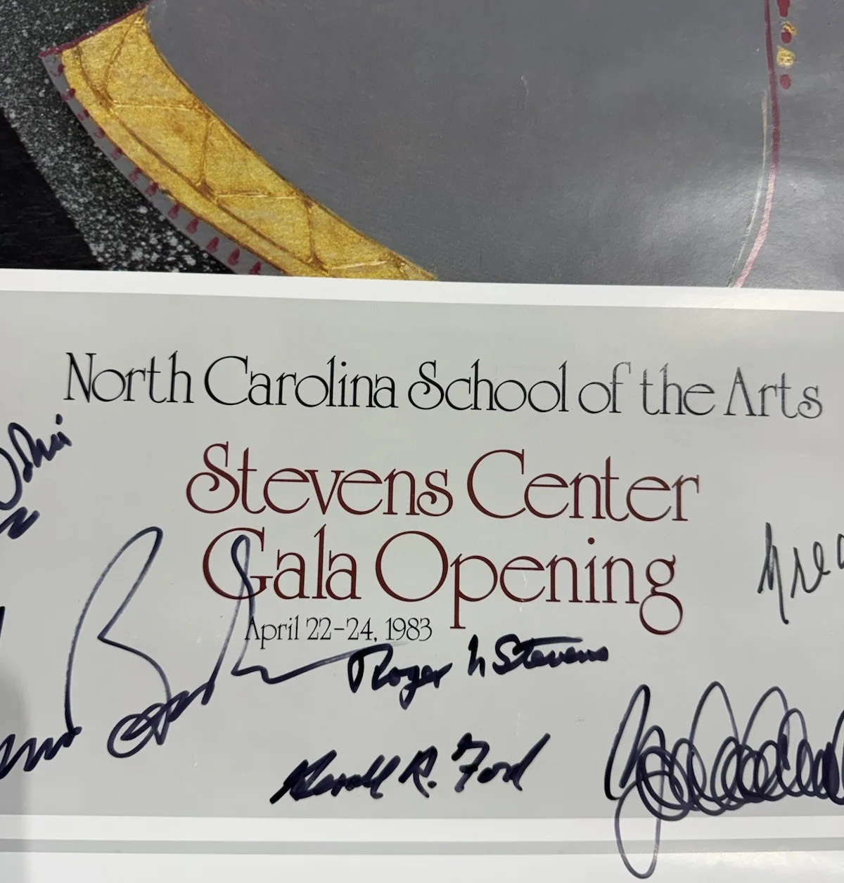 NC SCHOOL OF THE ARTS STEVENS CENTER GALA OPENING CIRCA 1983 POSTER Signed, изображение 3
