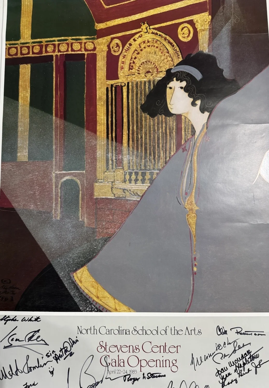 NC SCHOOL OF THE ARTS STEVENS CENTER GALA OPENING CIRCA 1983 POSTER Signed, изображение 5