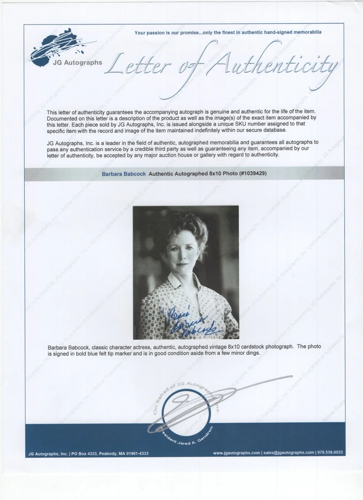 Barbara Badcock Signed 8 x 10 Photo / Autographed Actress Star Trek, etc. / COA, изображение 2