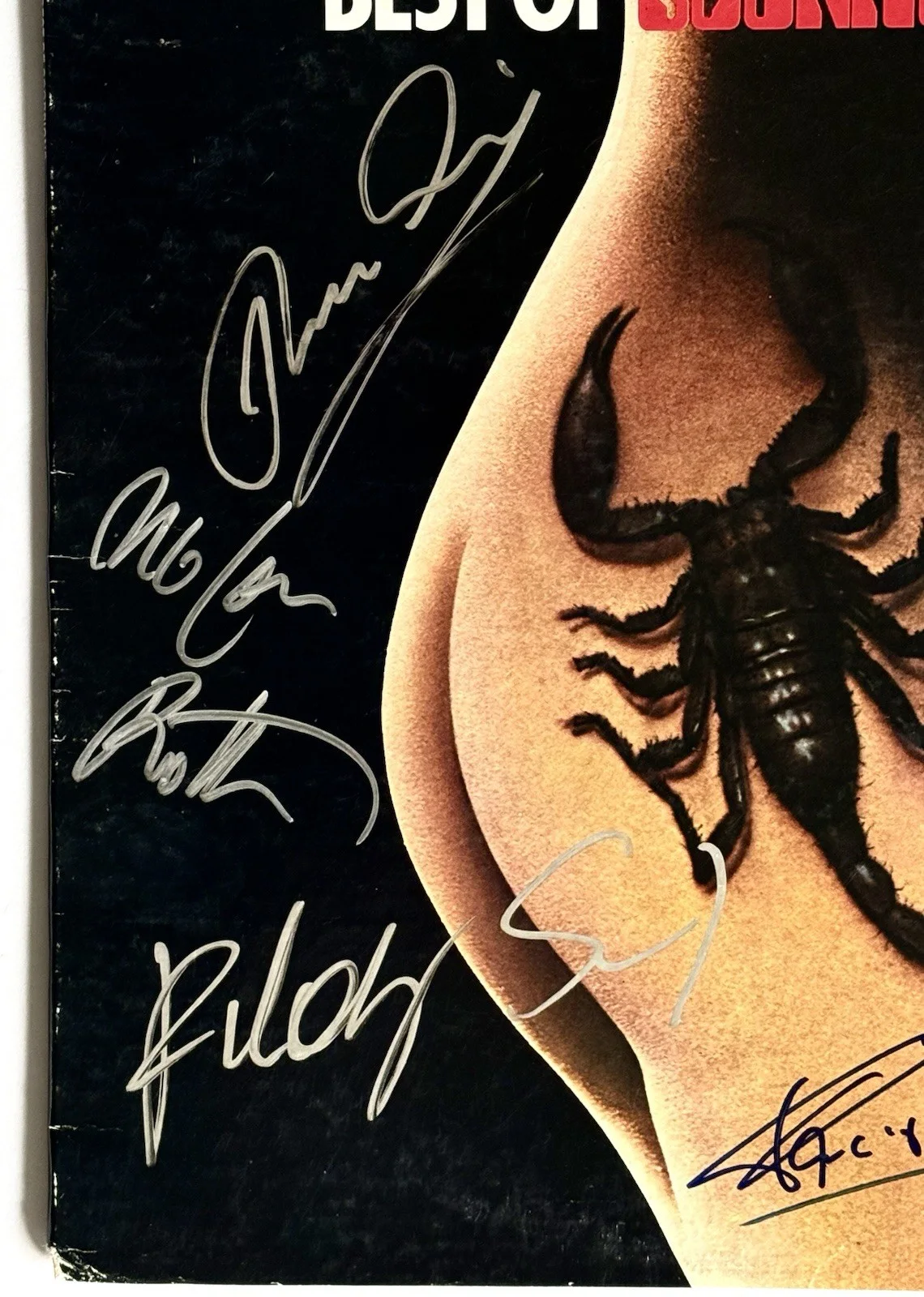 Scorpions signed Album group auto best of vinyl Klause Meine 5 sigs beckett loa, изображение 2