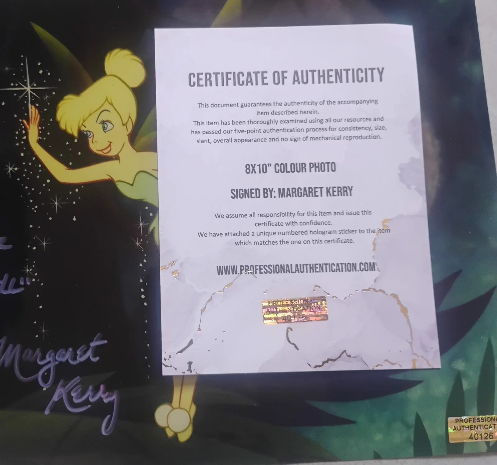 Margaret Kerry Hand Signed 8x10 Photo COA Tinker Bell NO US TARIFFS, image 4