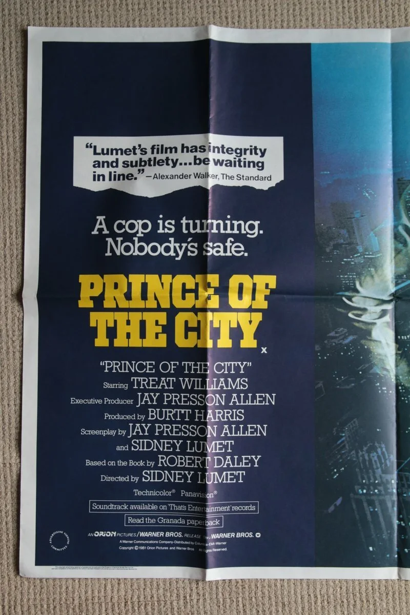 Vintage Film Poster Prince of the City Sidney Lumet Treat Williams 1981, изображение 2