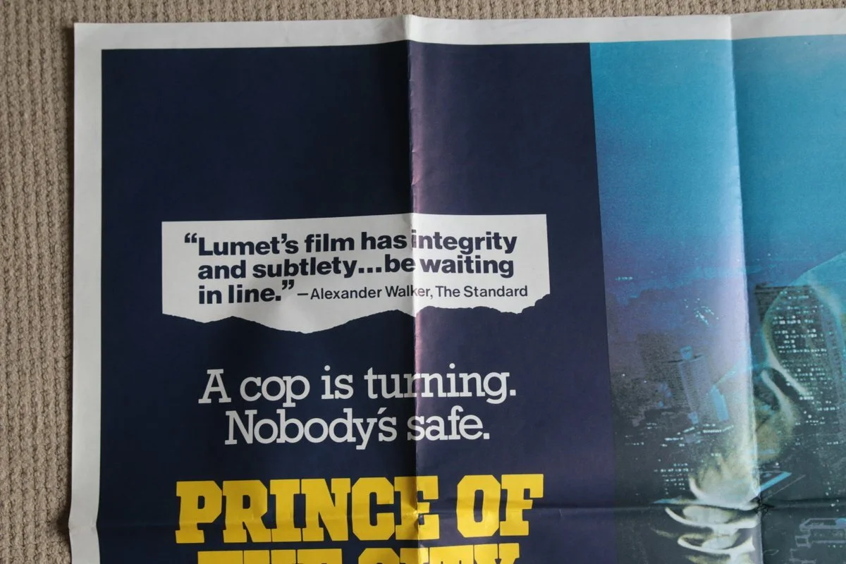 Vintage Film Poster Prince of the City Sidney Lumet Treat Williams 1981, изображение 5