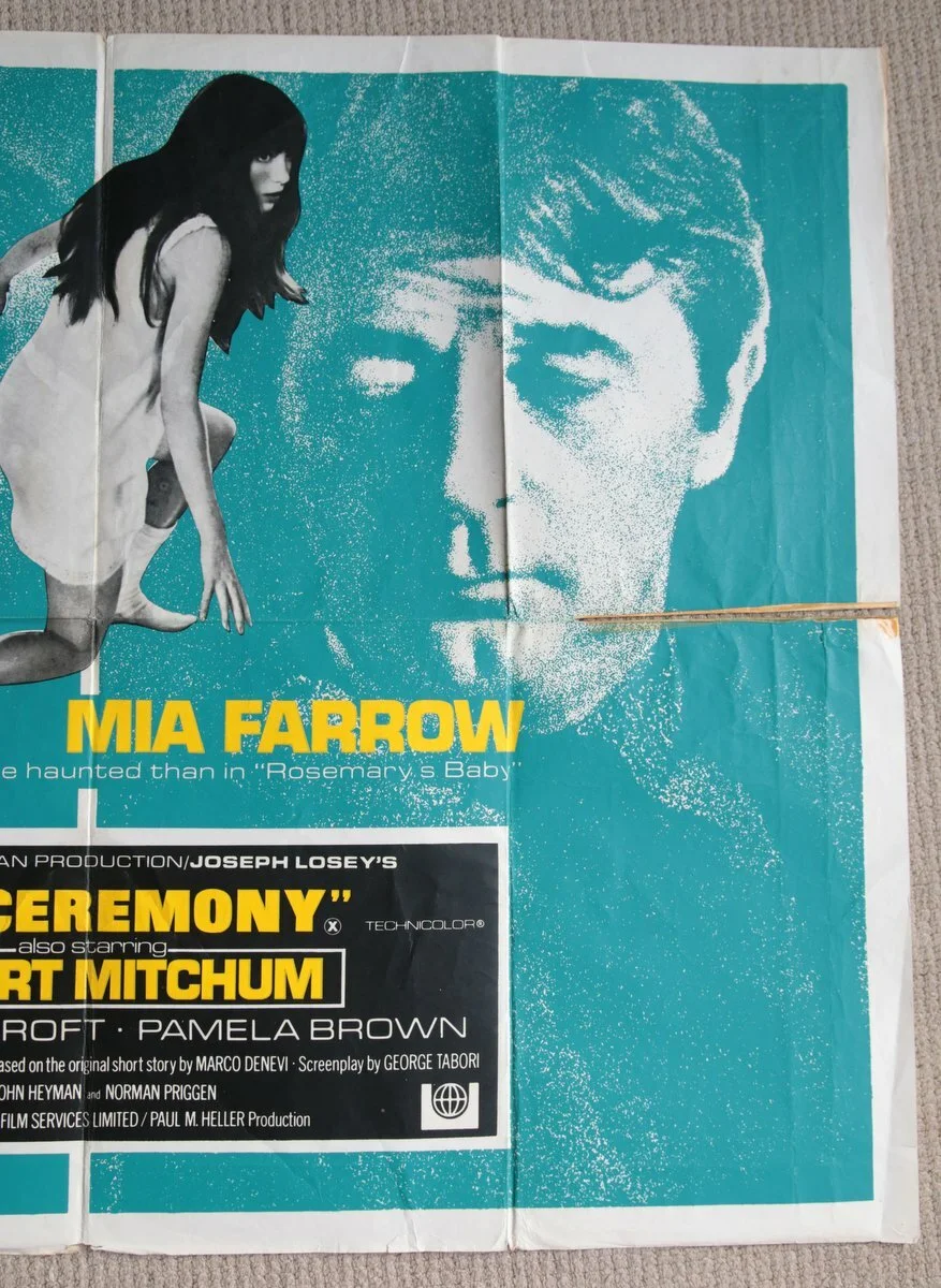 Vintage Secret Ceremony Film Poster Joseph Losey Mia Farrow Elizabeth Taylor, изображение 3