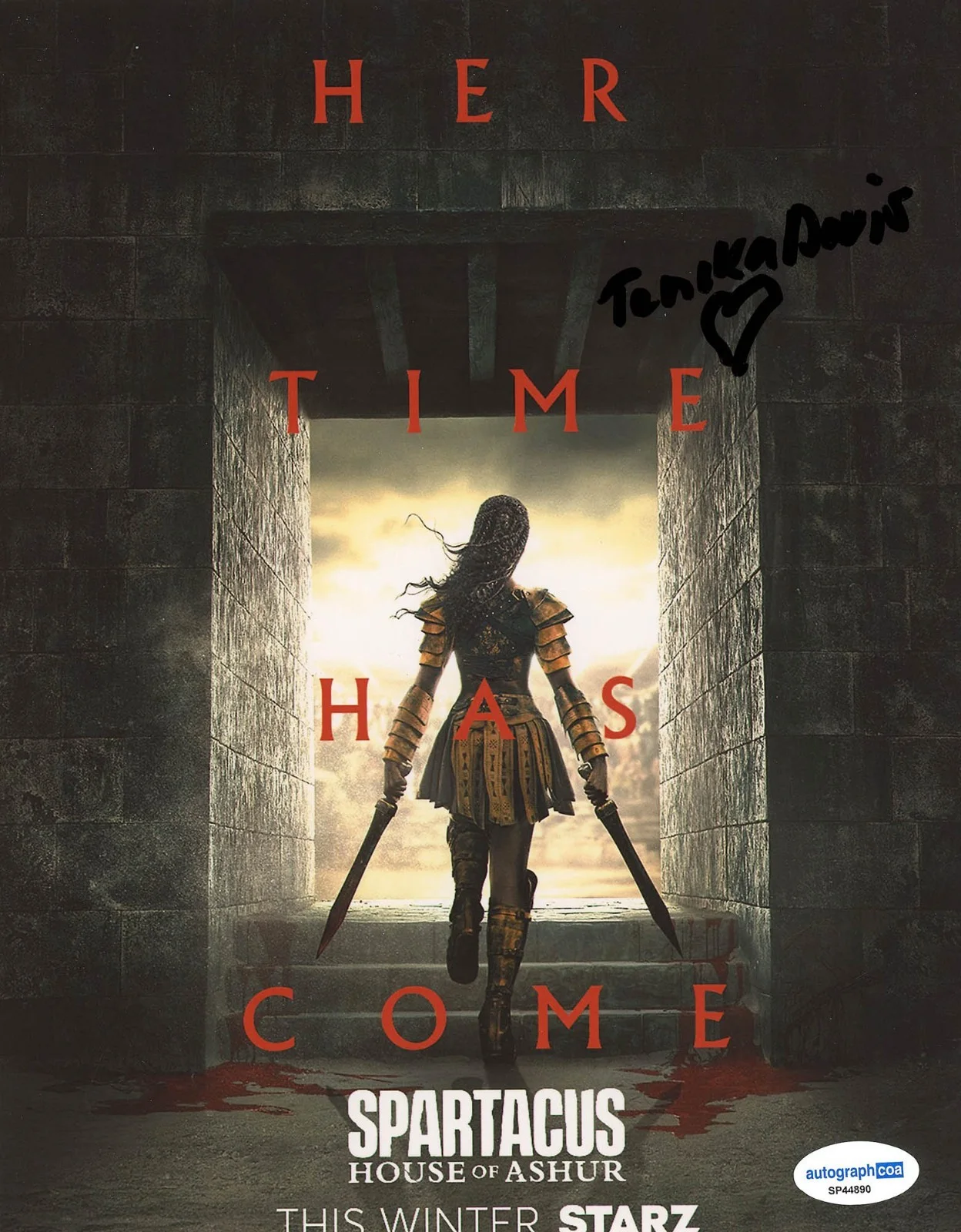 Tenika Davis — Tenika Davis signed "SPARTACUS: HOUSE OF ASHUR" 8x10 Photo PROOF i Achillia ACOA, изображение 4