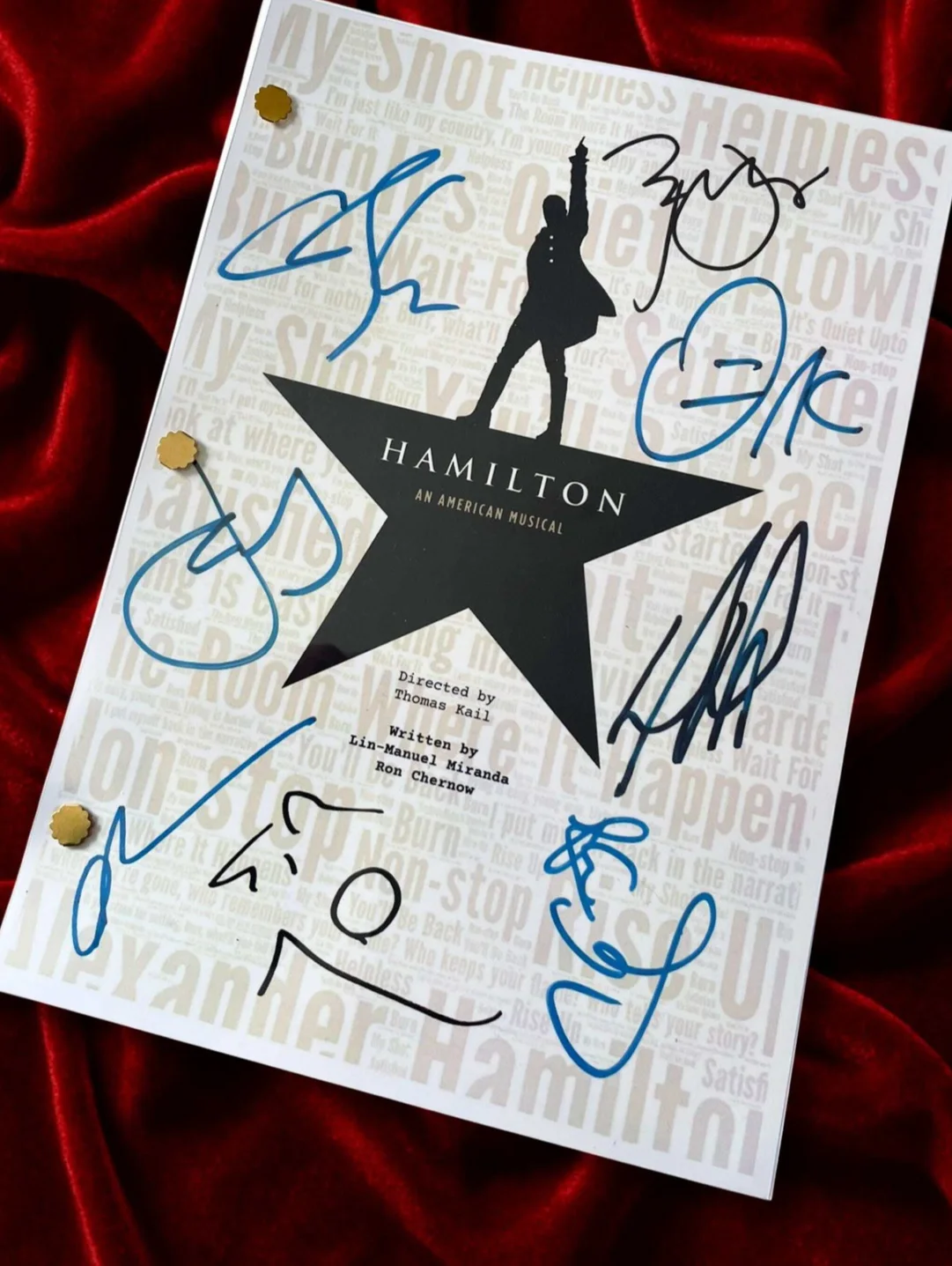 Hamilton Musical, Signed Playscript with Lin-Manuel Miranda Reproduction, image 2
