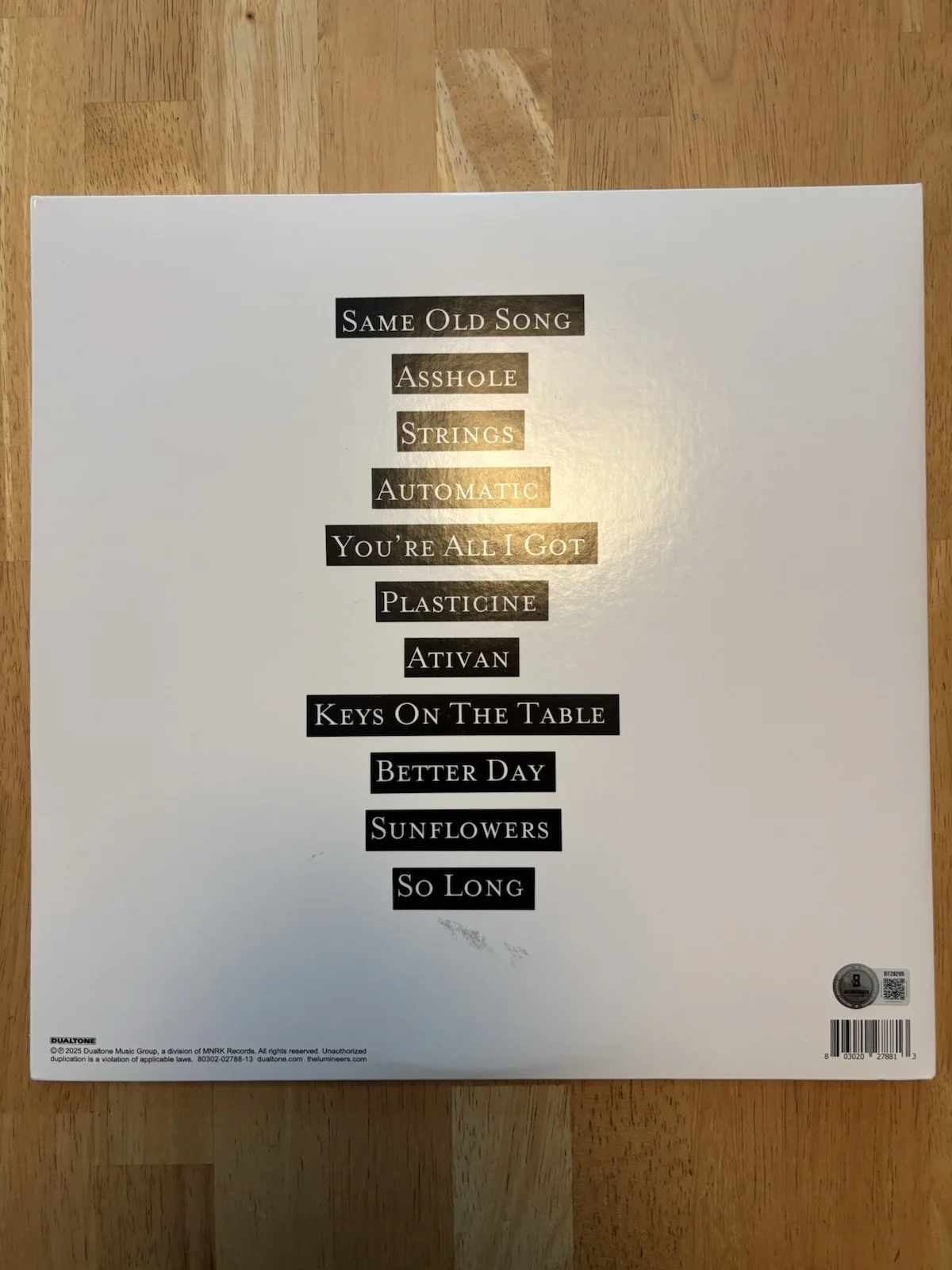 THE LUMINEERS SIGNED AUTOMATIC VINYL WESLEY SCHULTZ. Beckett Coa, image 3