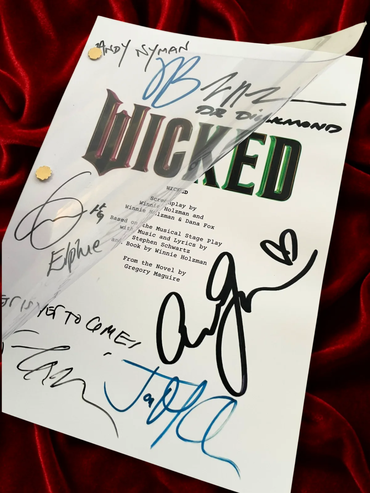 Wicked Musical, Signed Movie Script with Cast Autographs Reproduction, image 4