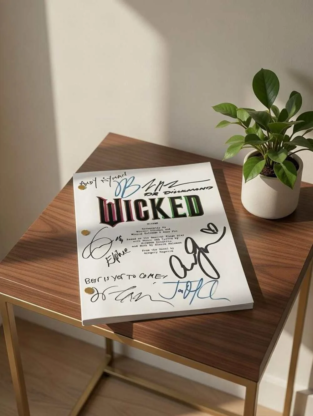 Wicked Musical, Signed Movie Script with Cast Autographs Reproduction, image 5