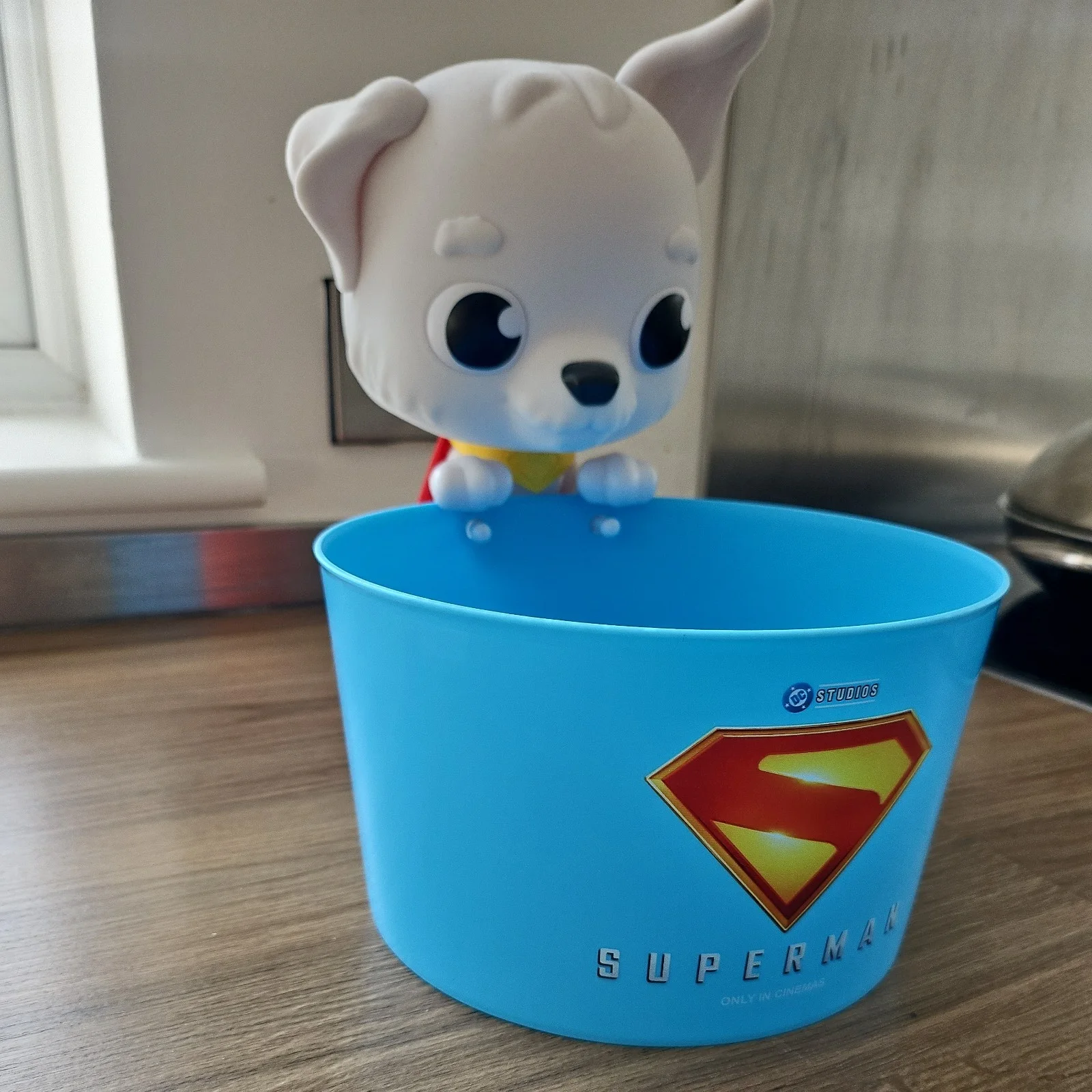 UK Rare Superman Krypto Dog Popcorn Bucket Exclusive Cineworld Collectable New, image 3