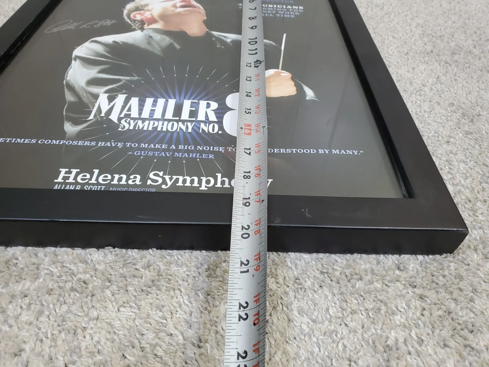 Allan R Scott Helena Symphony Mahler NO 8 Auto Autograph Signed Poster Framed, изображение 5