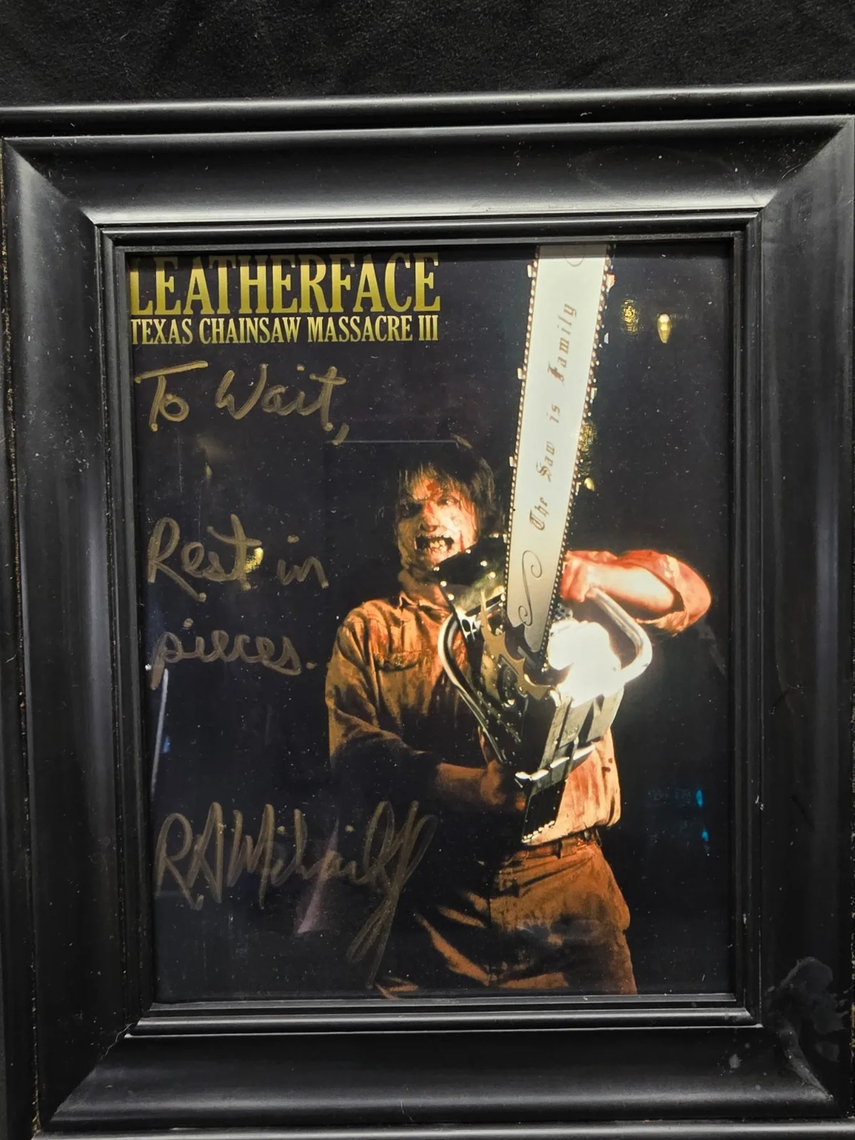 R.A. Mihailoff — Texas Chainsaw Massacre 3 Photo - Autographed by R.A. Mihailoff "Leatherface"