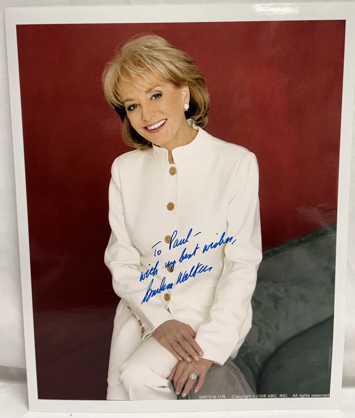 Barbara Walters — Barbara Walters American Broadcaster Journalist 8x 10” Colored Picture Signed