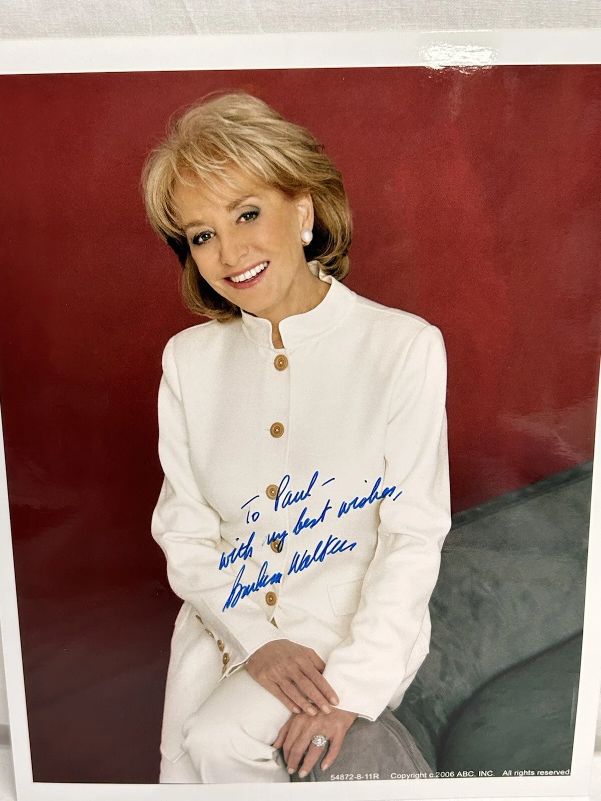 Barbara Walters — Barbara Walters American Broadcaster Journalist 8x 10” Colored Picture Signed, image 2