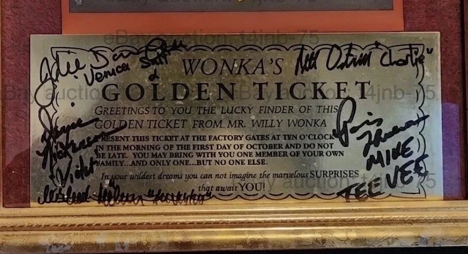 ALL 5 Wonka Kids — 🏆 RARE Willy Wonka Golden Ticket – Signed by ALL 5 Wonka Kids (w/ COA), изображение 3