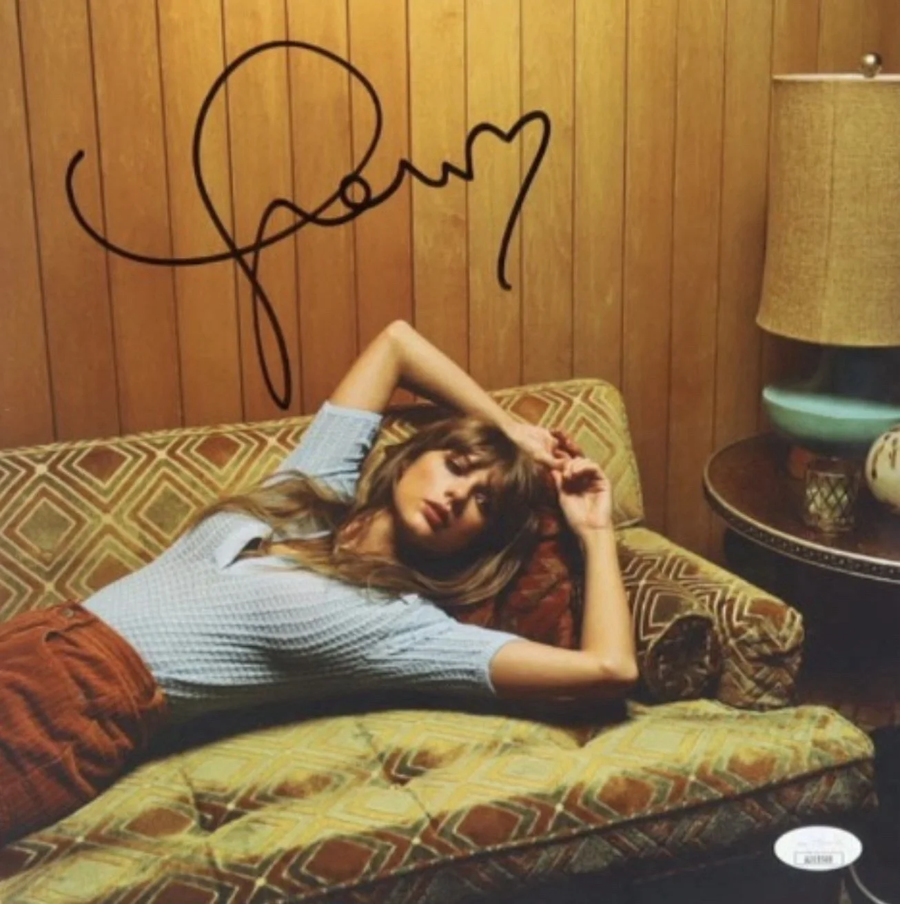 Taylor Swift Midnights Signed Framed Blue Vinyl Record JSA Authenticated, image 3