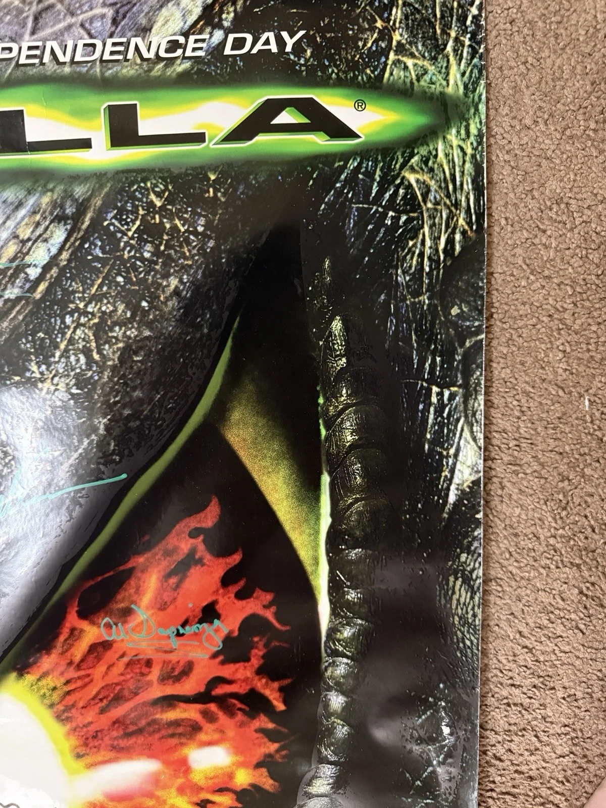 Godzilla (1998) Original Video Store Poster Signed By Cast And Crew, image 4