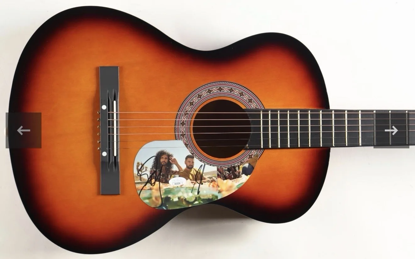 Dan & Shay Autographed Original Guitar with Signed Pickguard CA 23276 Sticker, image 2