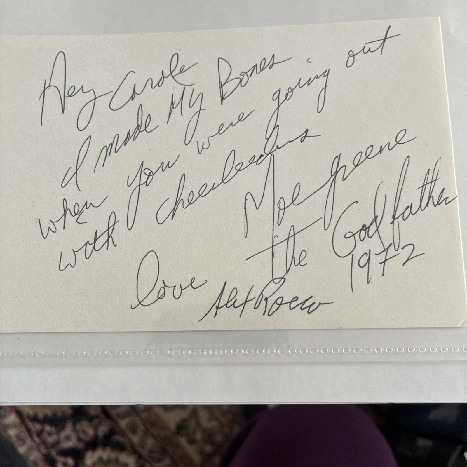 Alex Rocco - Moe Greene — ALEX ROCCO Moe Greene Godfather Quote 4x6” Card, изображение 2