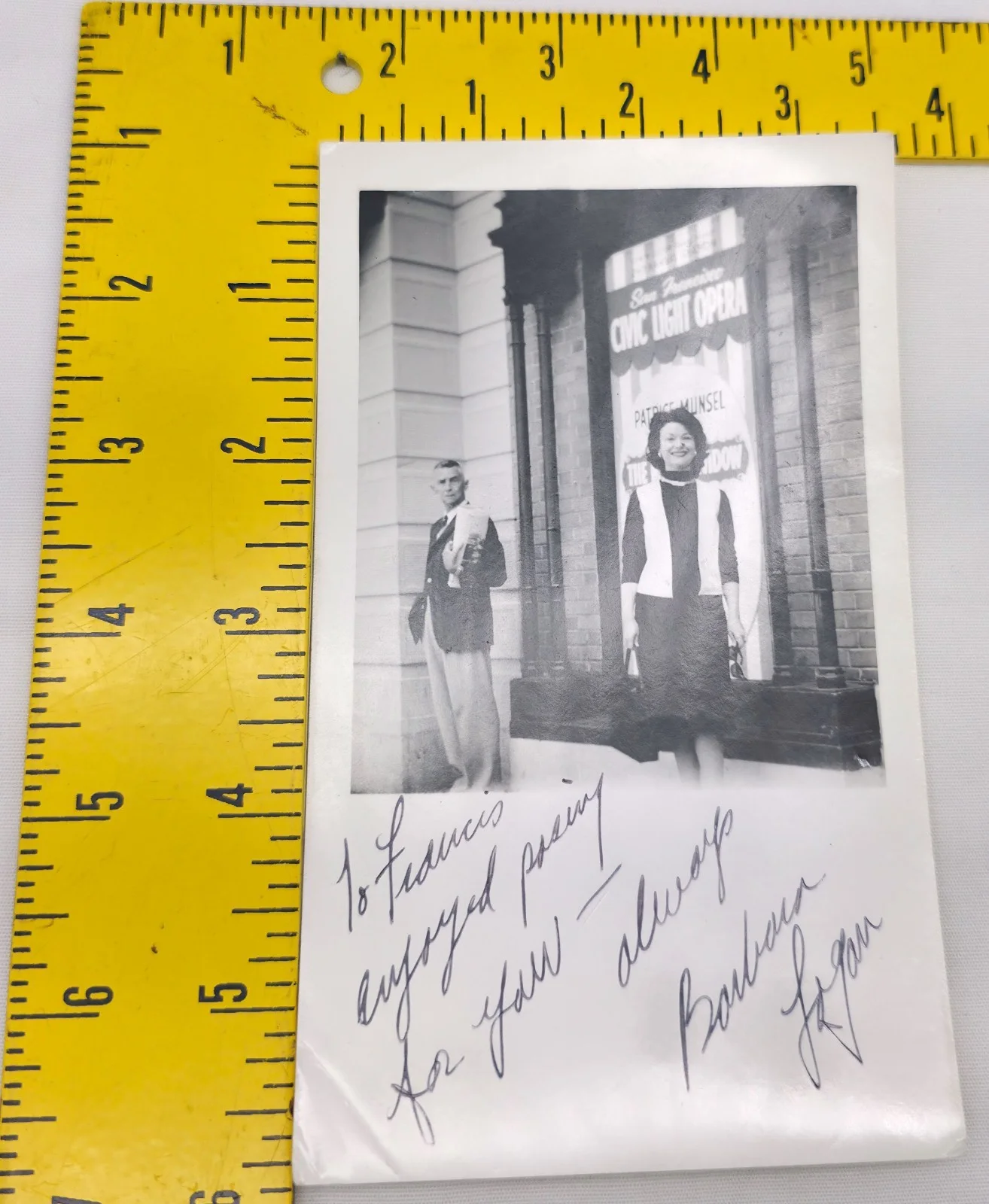Barbara Logan — Vintage 1950s B&W Hand Signed Candid Photo Autograph by Barbara Logan, image 4