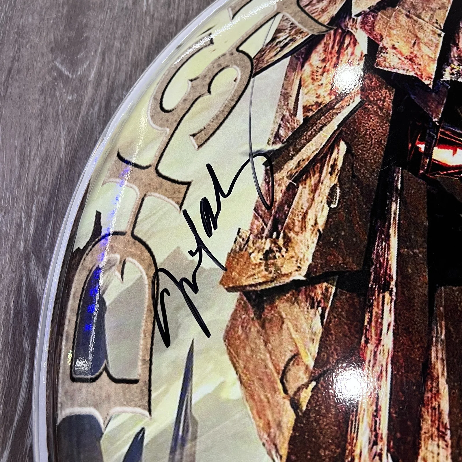 Disturbed 'Immortalized' Signed Autographed 20" Drumhead [JSA], image 3