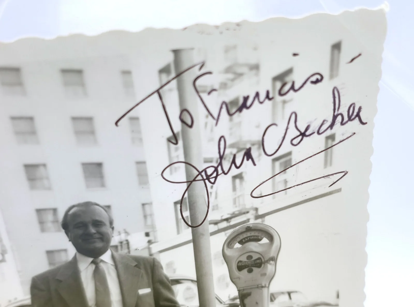 John C. Becher — Vintage 1950s B&W Hand Signed Candid Photo Autograph John Becher Gremlins, изображение 2