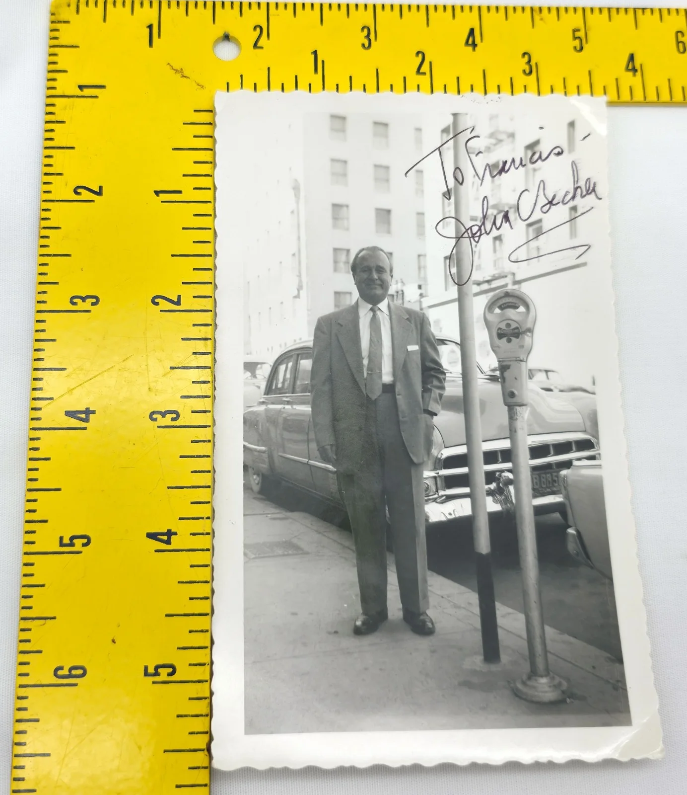 John C. Becher — Vintage 1950s B&W Hand Signed Candid Photo Autograph John Becher Gremlins, изображение 4