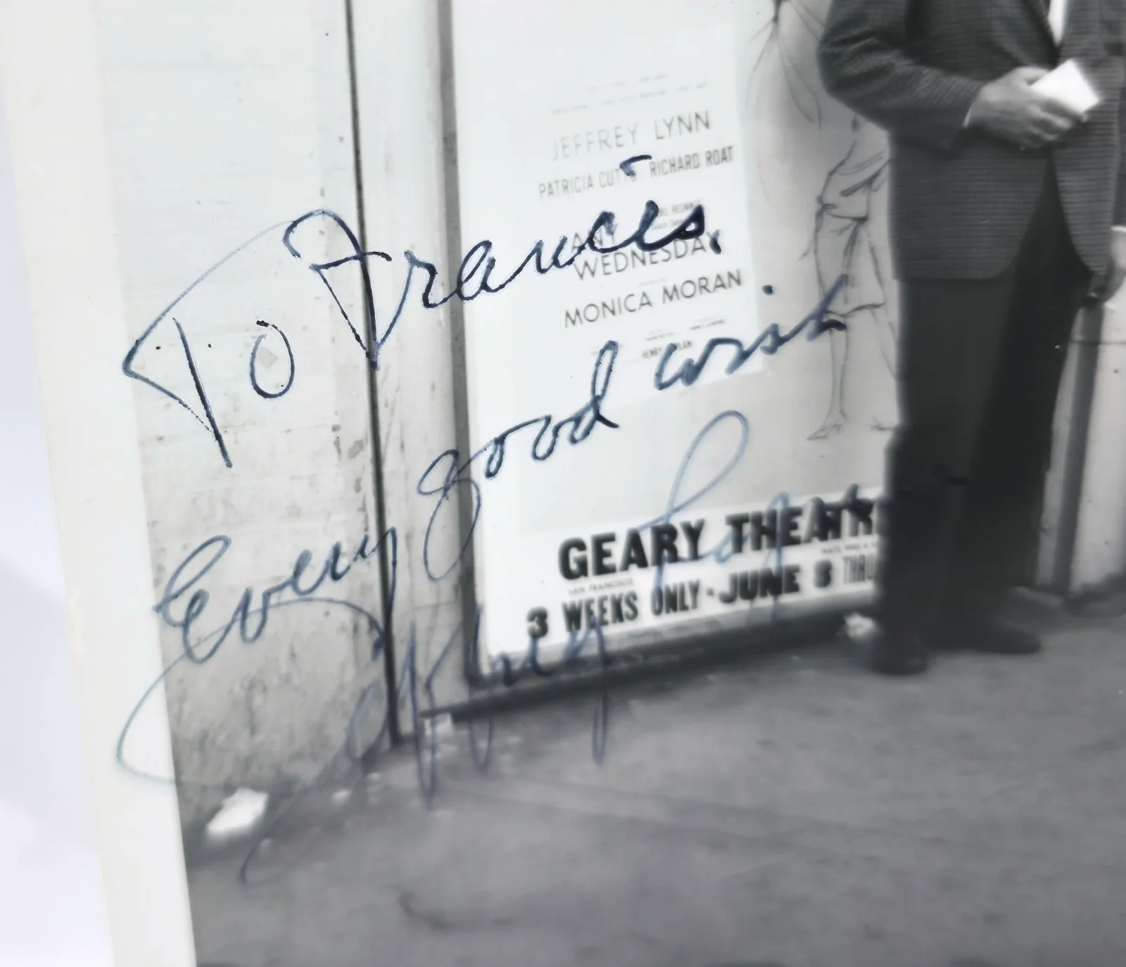 Jeffery Lynn — Vintage 1950s B&W Hand Signed Candid Photo Autograph by Jeffrey Lynn, изображение 2