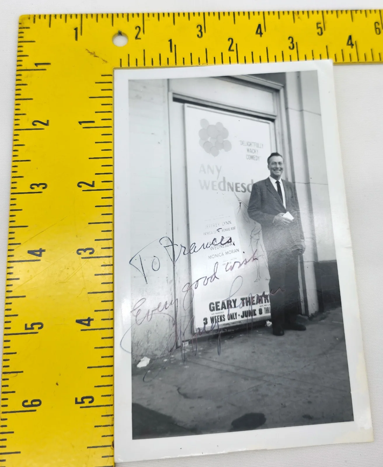 Jeffery Lynn — Vintage 1950s B&W Hand Signed Candid Photo Autograph by Jeffrey Lynn, изображение 4