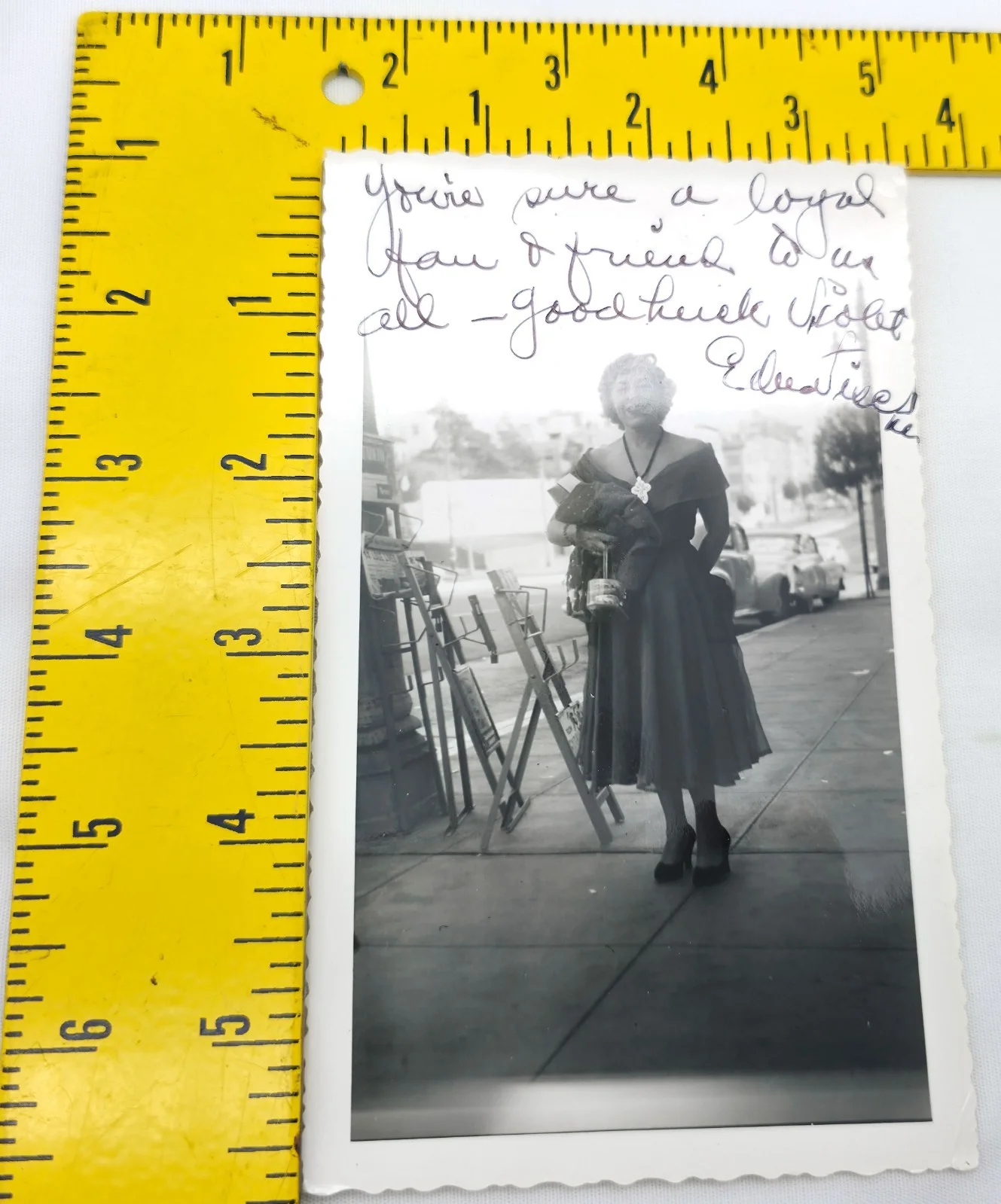 Vintage B&W Hand Signed Candid Photo Autograph Edna Fischer 1st Lady of Radio, изображение 4
