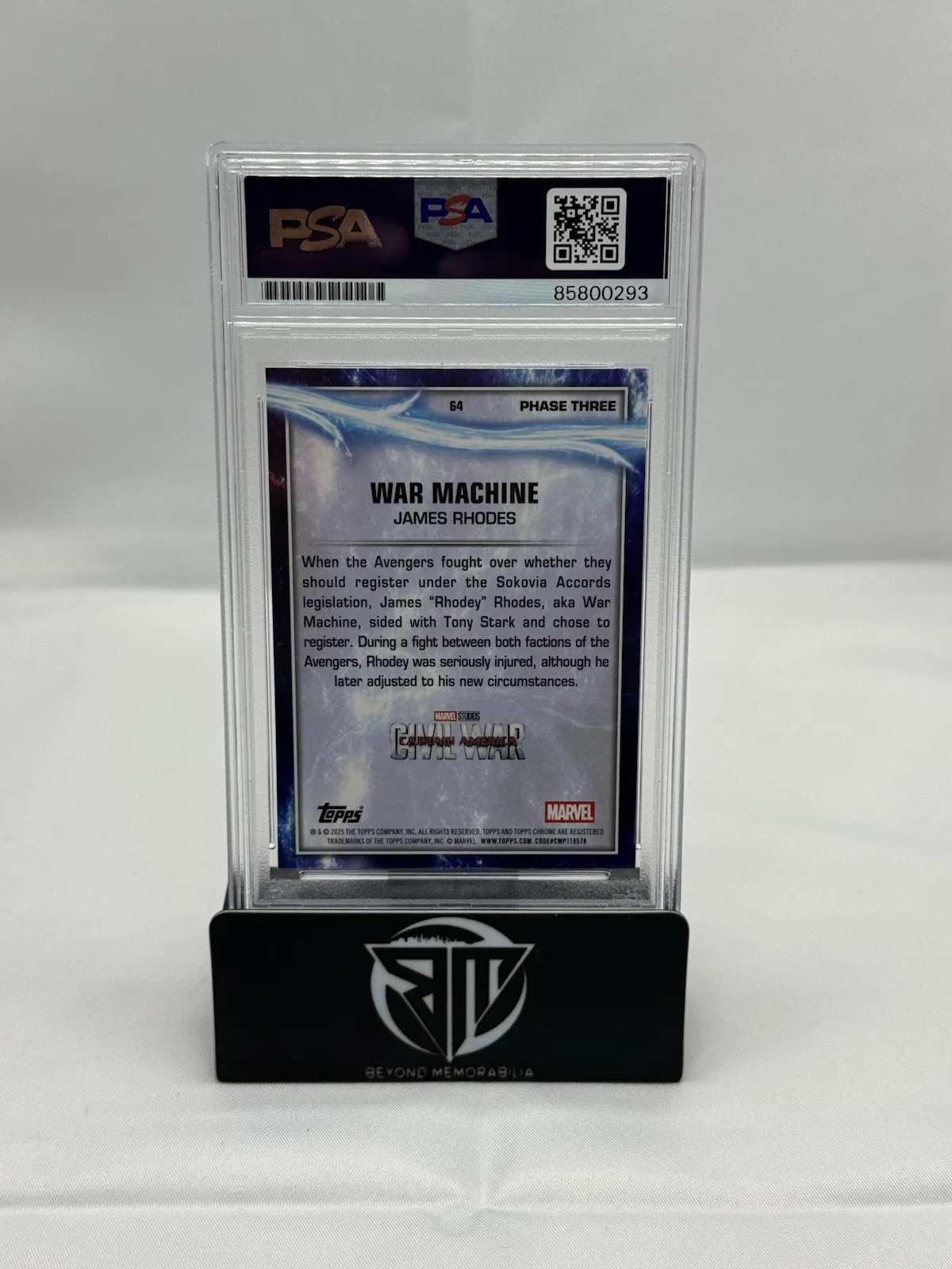 Don Cheadle — Don Cheadle Autograph 2025 Marvel Topes Chrome War Machine #64 Blue Raywave PSA, image 2