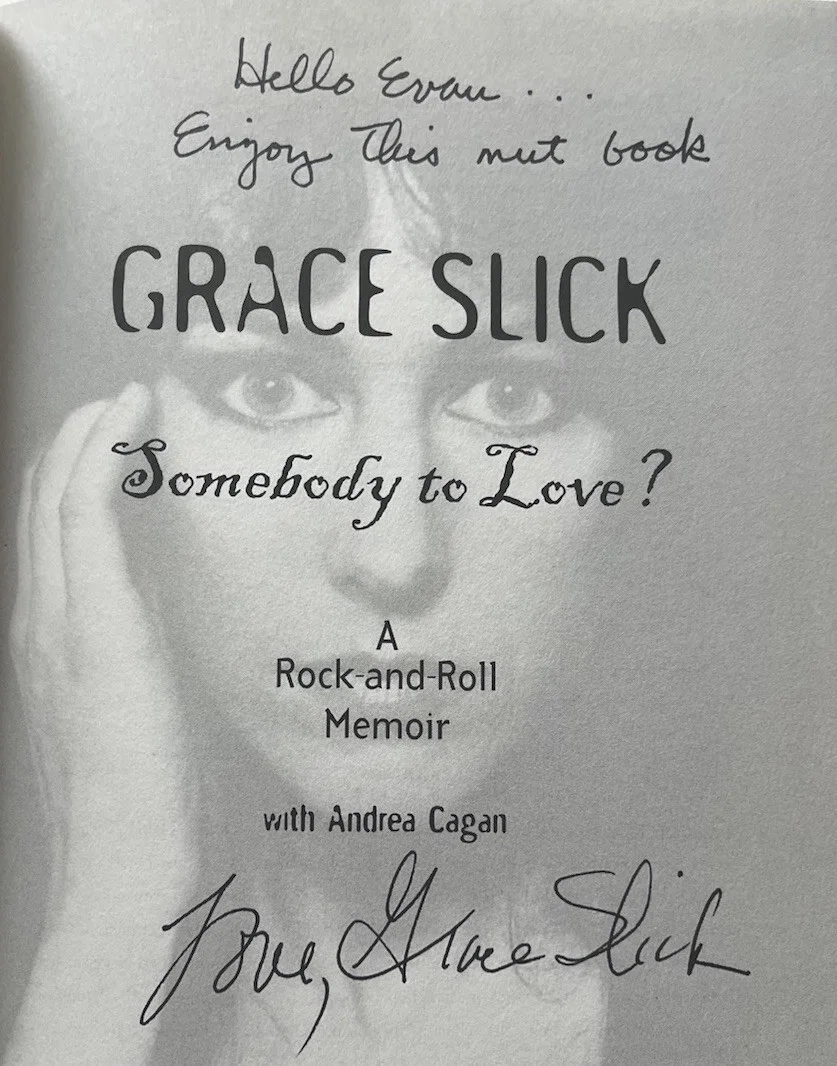 GRACE SLICK SIGNED HARDCOVER BOOK JSA LOA JEFFERSON AIRPLANE FIRST PRINTING, изображение 4