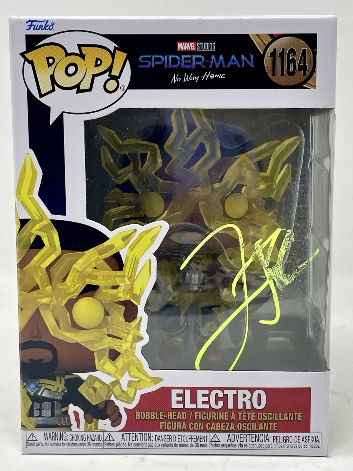 Jamie Foxx — Jamie Foxx Signed Spider-Man Electro Funko Pop 1164 Marvel Autograph Beckett COA, image 2