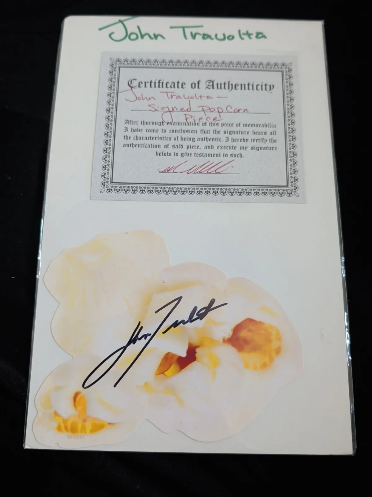 John travolta — JOHN TRAVOLTA 3x5 INDEX CARD AUTOGRAPH - GREASE, image 2