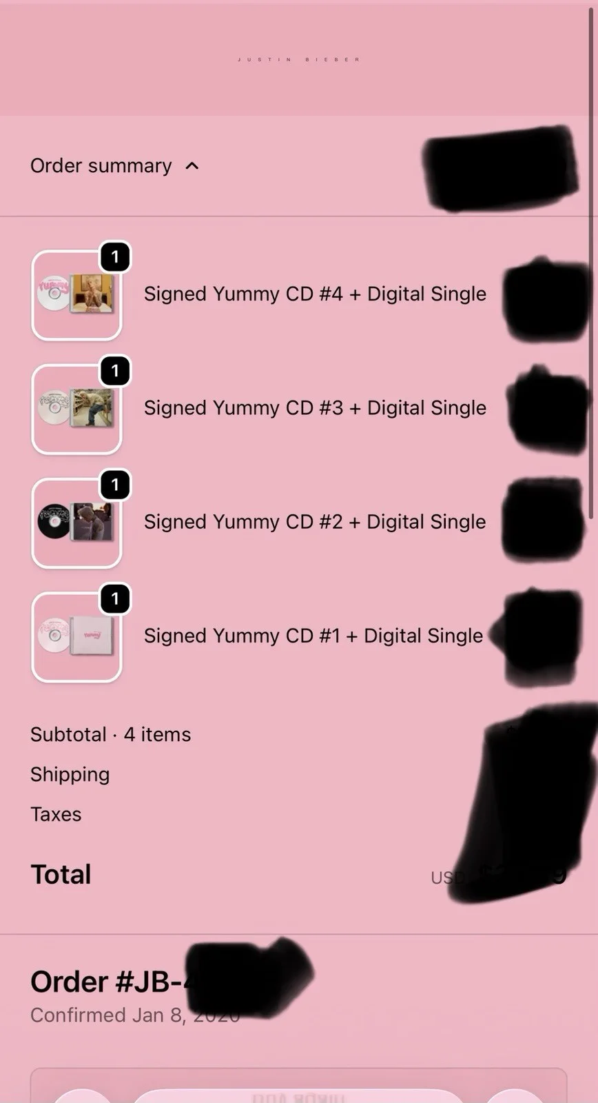 NEW signed By Justin Bieber Yummy CD, image 3