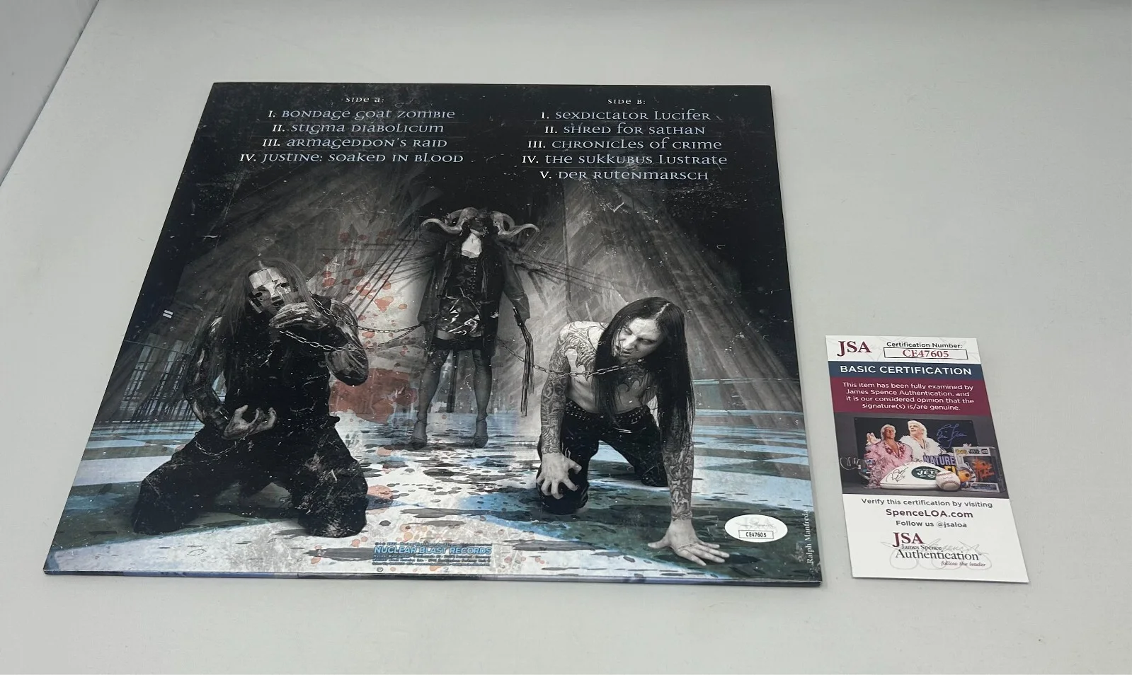 Helmuth Lehner signed Belphegor Bondage Goat Zombie Album JSA COA, image 2