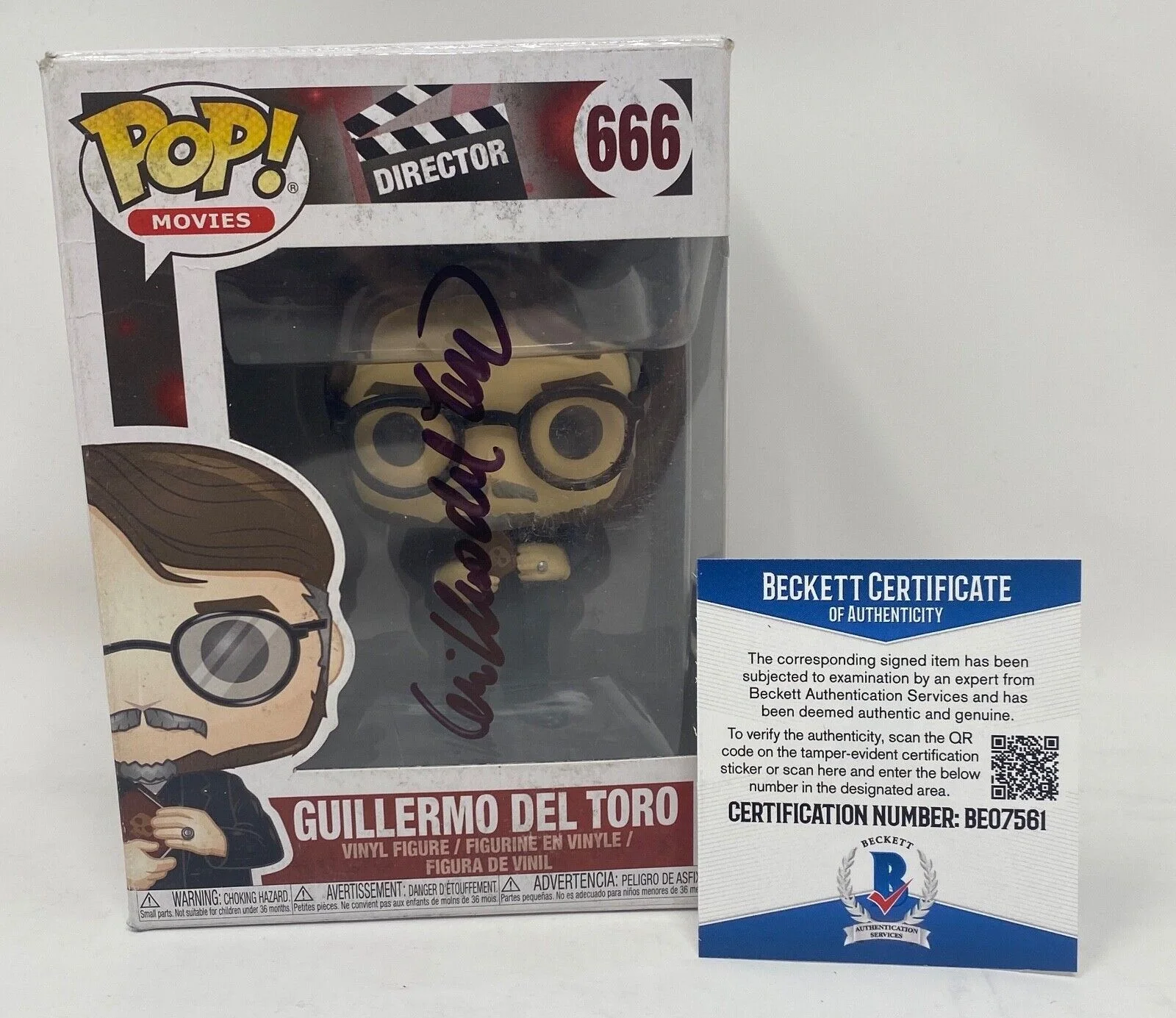 Guillermo Del Toro — Guillermo Del Toro Signed Autographe Director Funko Pop 666 Frankenstein BAS COA, image 2