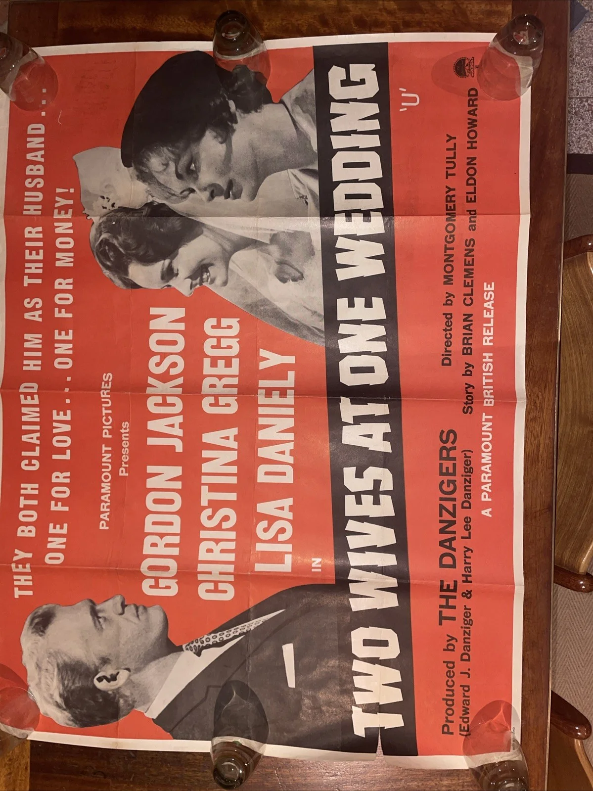 Original 1961 Film/ Movie Poster For Two wives At one wedding’ 100 Cms X 76 Cms, image 2