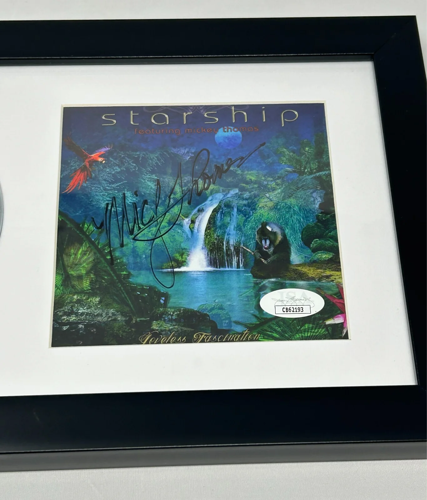 Mickey Thomas signed Starship Loveless Fascination Framed CD Cover JSA COA, image 2